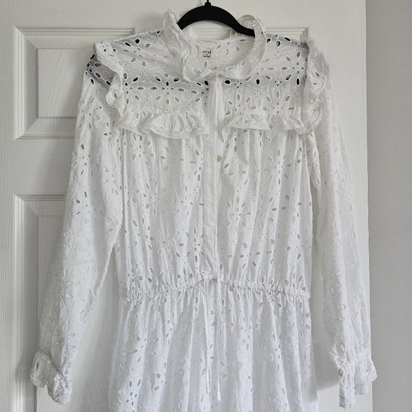 Aritzia- Wilfred La Boheme Gaia Eyelet White Lace Dress Size XS. - Picture 2 of 7